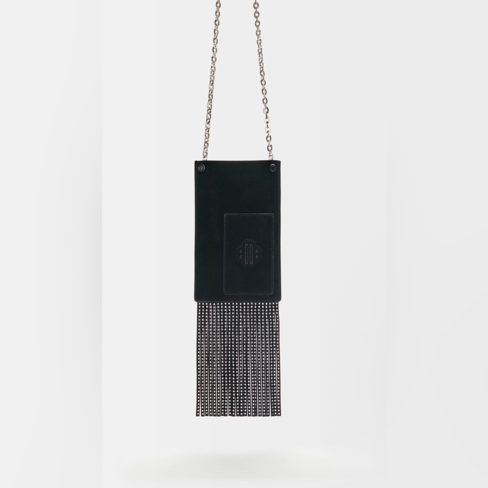 Maje Black Fringe Chain Crossbody Bag (NWOT)